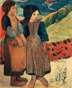 Pequeñas Bretanas en la Orilla del Mar de Paul Gauguin