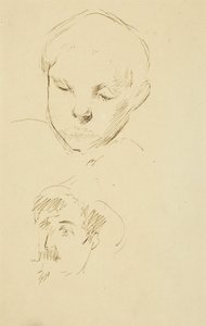 Perfil de un niño y autorretrato (anverso) de Paul Gauguin