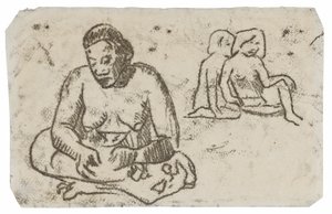 Mujer Sentada (relacionado con la pintura Hermana de la Caridad) de Paul Gauguin