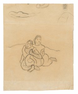 Mujeres tahitianas sentadas (relacionado con la pintura Nafea faa ipoipo [¿Cuándo te casarás?]) y otros bocetos de Paul Gauguin