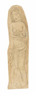 Boceto de mujer maorí y niño de Paul Gauguin