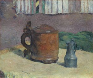 Naturaleza Muerta: Jarra de Madera y Jarra de Metal de Paul Gauguin
