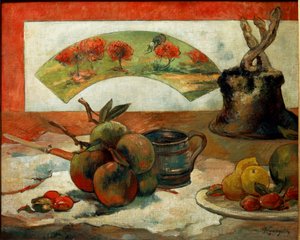 Naturaleza muerta con abanico de Paul Gauguin