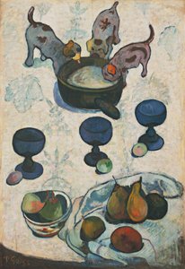 Naturaleza muerta con tres cachorros de Paul Gauguin