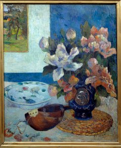 Naturaleza muerta con mandolina. Pintura de Paul Gauguin (1848-1903) 1885. París, museo de Orsay de Paul Gauguin