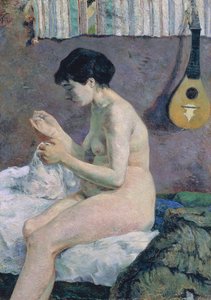 Estudio de desnudo, Suzanne cosiendo