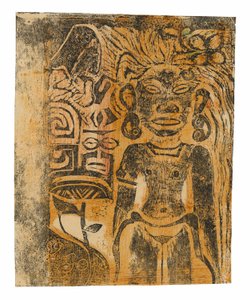Ídolo tahitiano—la diosa Hina de Paul Gauguin