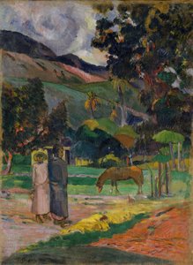 Paisaje tahitiano de Paul Gauguin