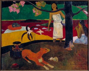Escena tahitiana de Paul Gauguin