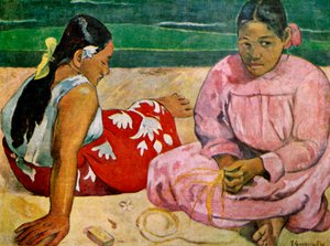 Mujeres tahitianas en la playa