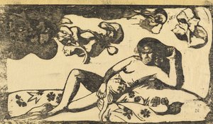 Te Arii Vahine Dama de Sangre Real, en o después de 1895 de Paul Gauguin