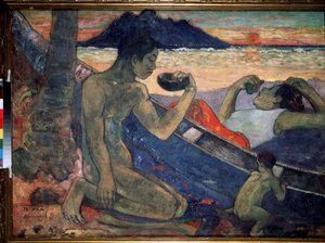 Te Vaa (La Canoa). Pintura de Paul Gauguin (1848-1903) de Paul Gauguin