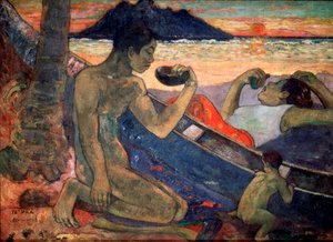 Te Vaa La canoa, 1896 de Paul Gauguin