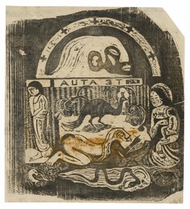 Te atua (El Dios), de la serie de grabados en madera tardíos de Paul Gauguin