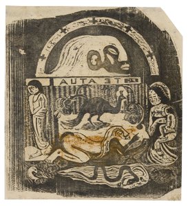Te atua (El Dios), de la serie de grabados tardíos en madera de Paul Gauguin