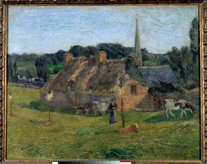 El campo Derout Lollichon y la iglesia de Pont Aven de Paul Gauguin