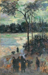 El incendio en la orilla del río, 1886 de Paul Gauguin