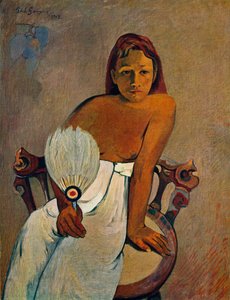 La chica con un abanico, 1902 de Paul Gauguin