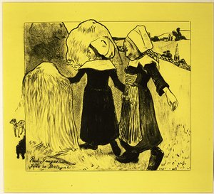Las alegrías de Bretaña, de la Suite Volpini: Dessins lithographiques, 1889 de Paul Gauguin