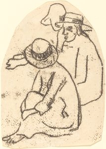 Tres tahitianos Estudio para La hermana de la caridad de Paul Gauguin