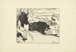 Dos lavanderas lavan ropa cerca del agua Les Lavanderes de Paul Gauguin