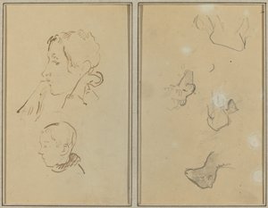 Dos Cabezas; Estudios de Ovejas de Paul Gauguin