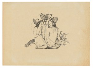 Dos mujeres maoríes en cuclillas de Paul Gauguin