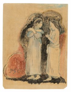 Dos mujeres tahitianas de pie de Paul Gauguin