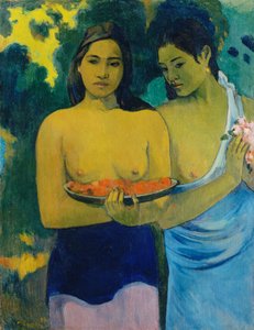 Dos mujeres tahitianas de Paul Gauguin