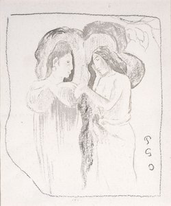 Dos mujeres tahitianas, c.1894 de Paul Gauguin