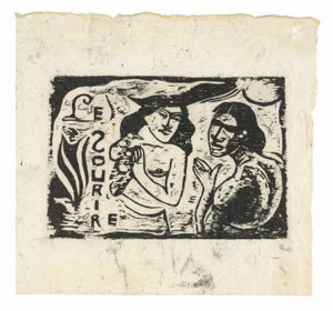Dos Mujeres Charlando, cabecera para Le Sourire de Paul Gauguin