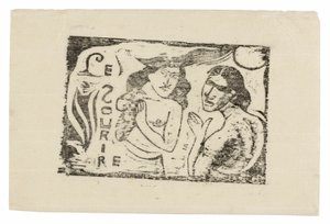 Dos mujeres charlando, cabecera para Le Sourire de Paul Gauguin