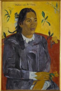 Mujer con flor de Tiare de Paul Gauguin