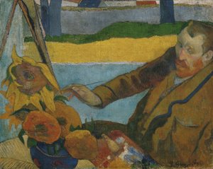 Vincent van Gogh pintando girasoles de Paul Gauguin