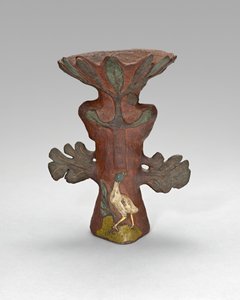 Jarrón en forma de planta tropical con pájaro y deidad, 1887-88 de Paul Gauguin