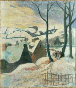 Pueblo bajo la nieve de Paul Gauguin