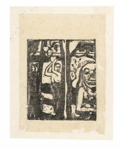 Mujer recogiendo fruta y Oviri de Paul Gauguin