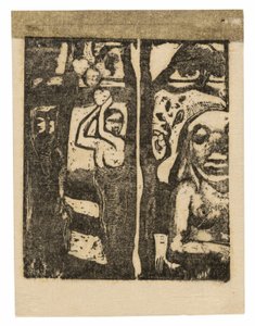 Mujer Recogiendo Fruta y Oviri de Paul Gauguin