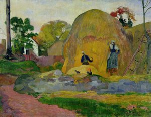 Pilas de heno amarillo, o Cosecha dorada, 1889 de Paul Gauguin