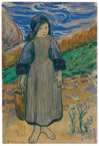 Joven bretona junto al mar, 1889 de Paul Gauguin