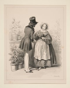 BOUQUETIÉRE. de Paul Gavarni
