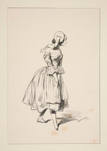 CAPERUCITA ROJA. Capucha de lana o terciopelo. de Paul Gavarni