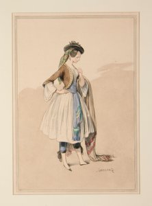 TRAJES DE GAVARNI, ejecutados por Moreau, de Paul Gavarni