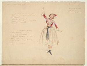 Estudio de vestuario para mujer gitana en de Paul Gavarni