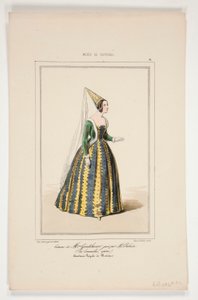 Traje de Mme Gondelaurier, interpretada por Mme Dabadier.