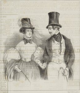«Trajes de mañana» de la serie «Revue Fashionable» de Paul Gavarni