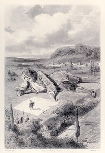 Gulliver tiene una audiencia con el Emperador de Lilliput, de la edición francesa de Los viajes de Gulliver de Jonathan Swift de Paul Gavarni