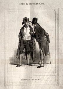 Historia del Traje en Francia: Burgués de París de Paul Gavarni