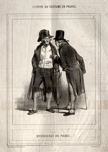 Historia del Traje en Francia: Burgués de París, 1843 de Paul Gavarni