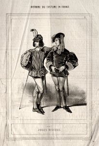 Historia del Traje en Francia: Jueces, 1843 de Paul Gavarni